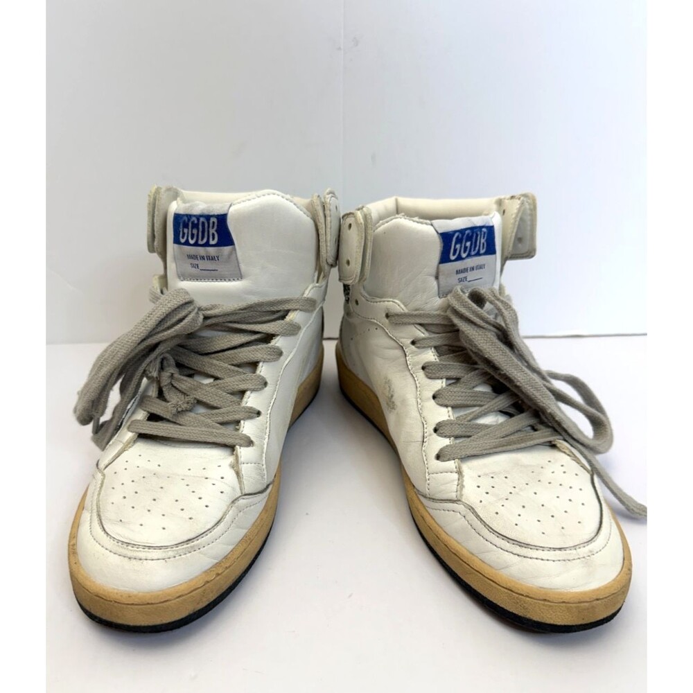Golden Goose Sky Star High Top Sneakers White Silver Glitter Star EU 37/US 7